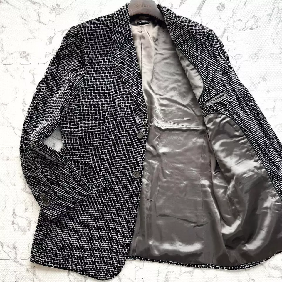 Giorgio Armani Velor All-Over Silk Blend Tailored Jacket 46
