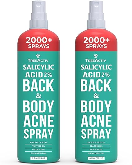 Salicylic Acid Back & Body Acne Spray, Back Acne Solution For Women And Men, Acne Body Spray with Te