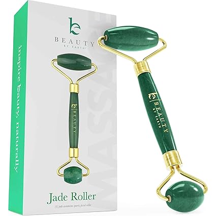 Beauty by Earth Jade Roller for Face - Smoothes Fine Lines & Wrinkles, Face Massager Skin Care Tools